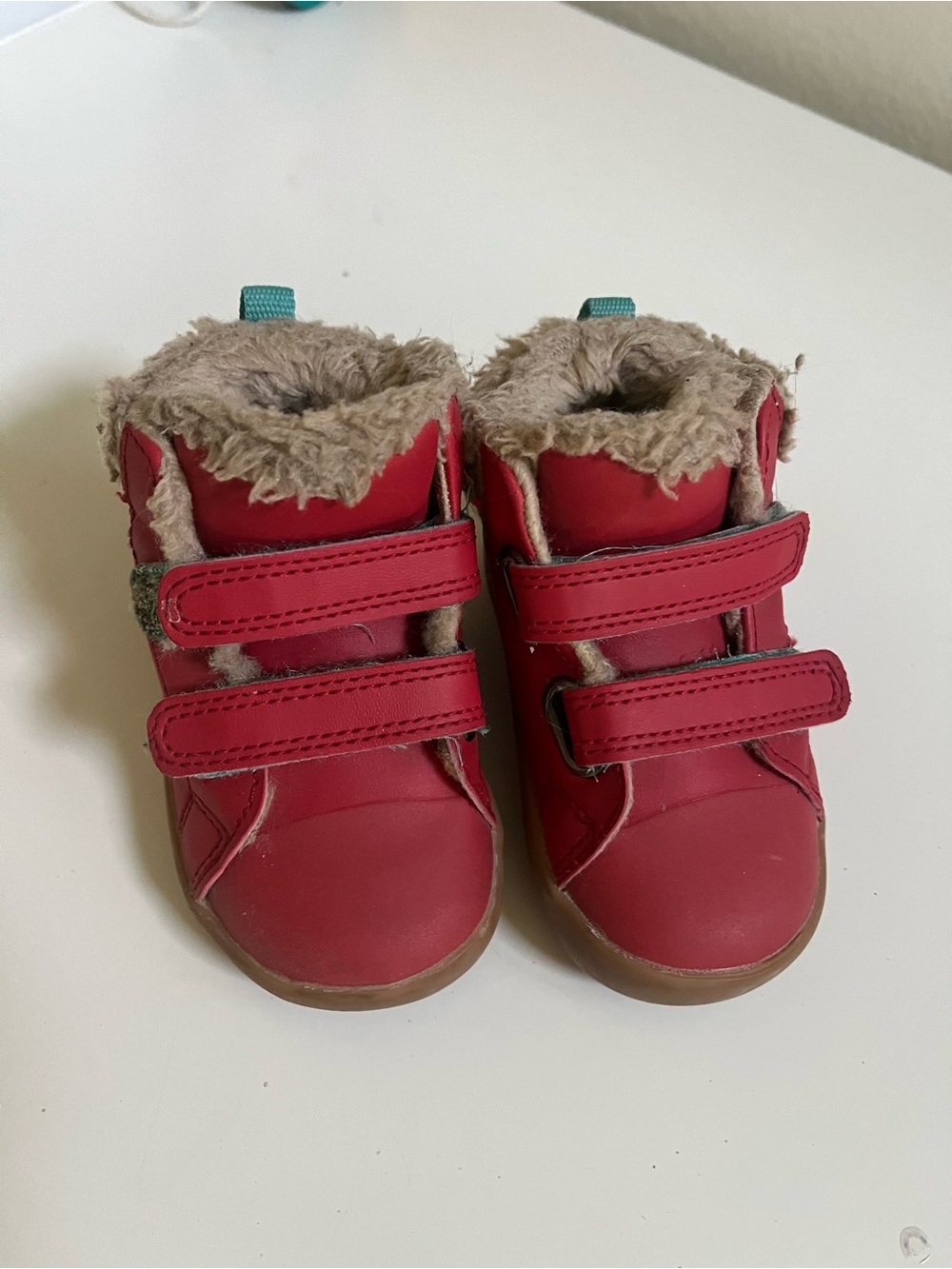 Ten Little Lava Red Furry Boots